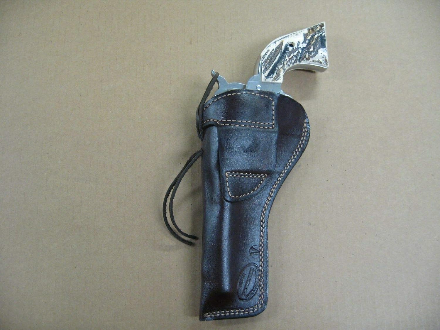 Azula Gun Holsters Azula Custom Leather Molded Strong Side Gun Holster for Ruger Single Six 4 58 Single Action Revolver Black Right Hand