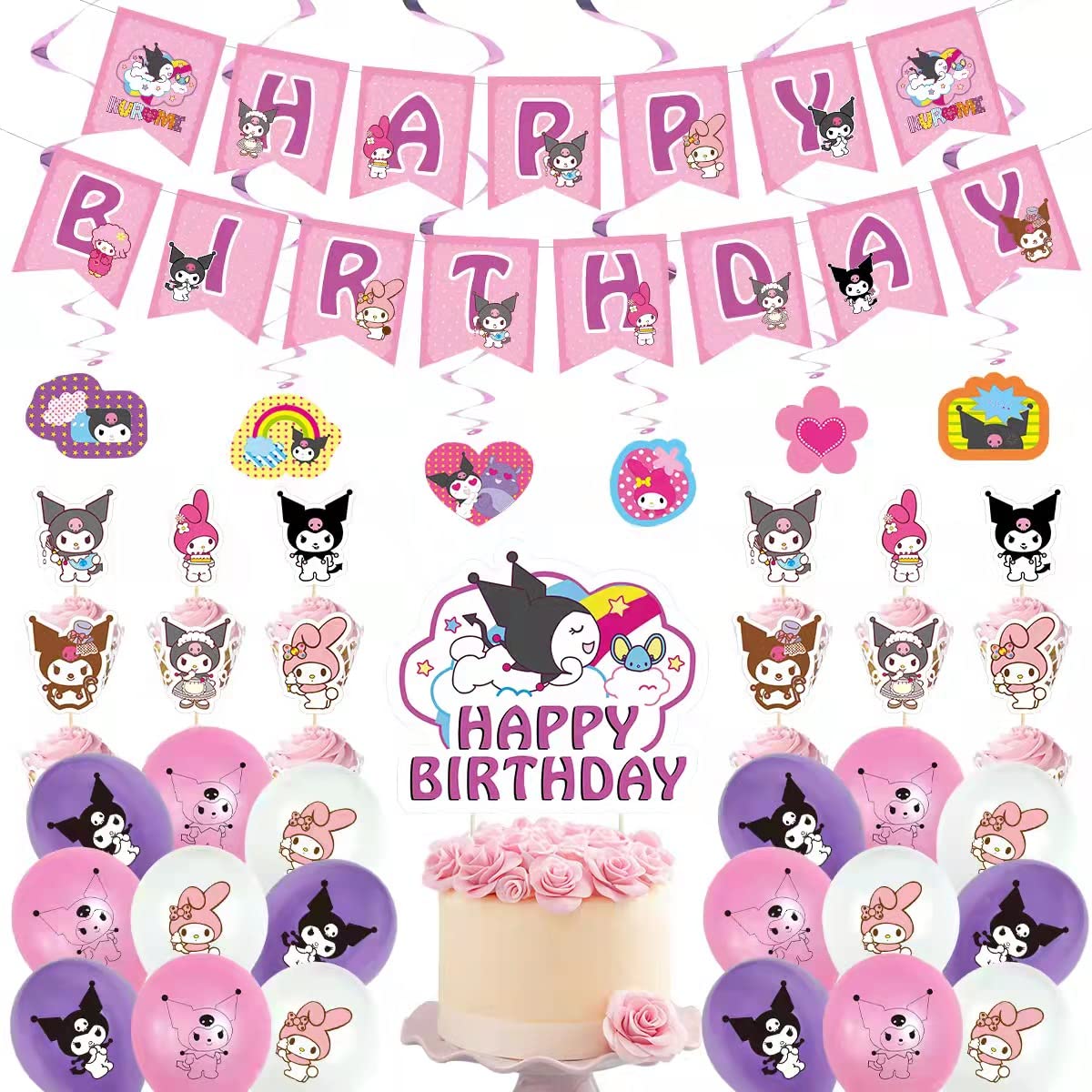 Buy Party Supplies Kuromi Party Decorations My Melody Ballons Banner