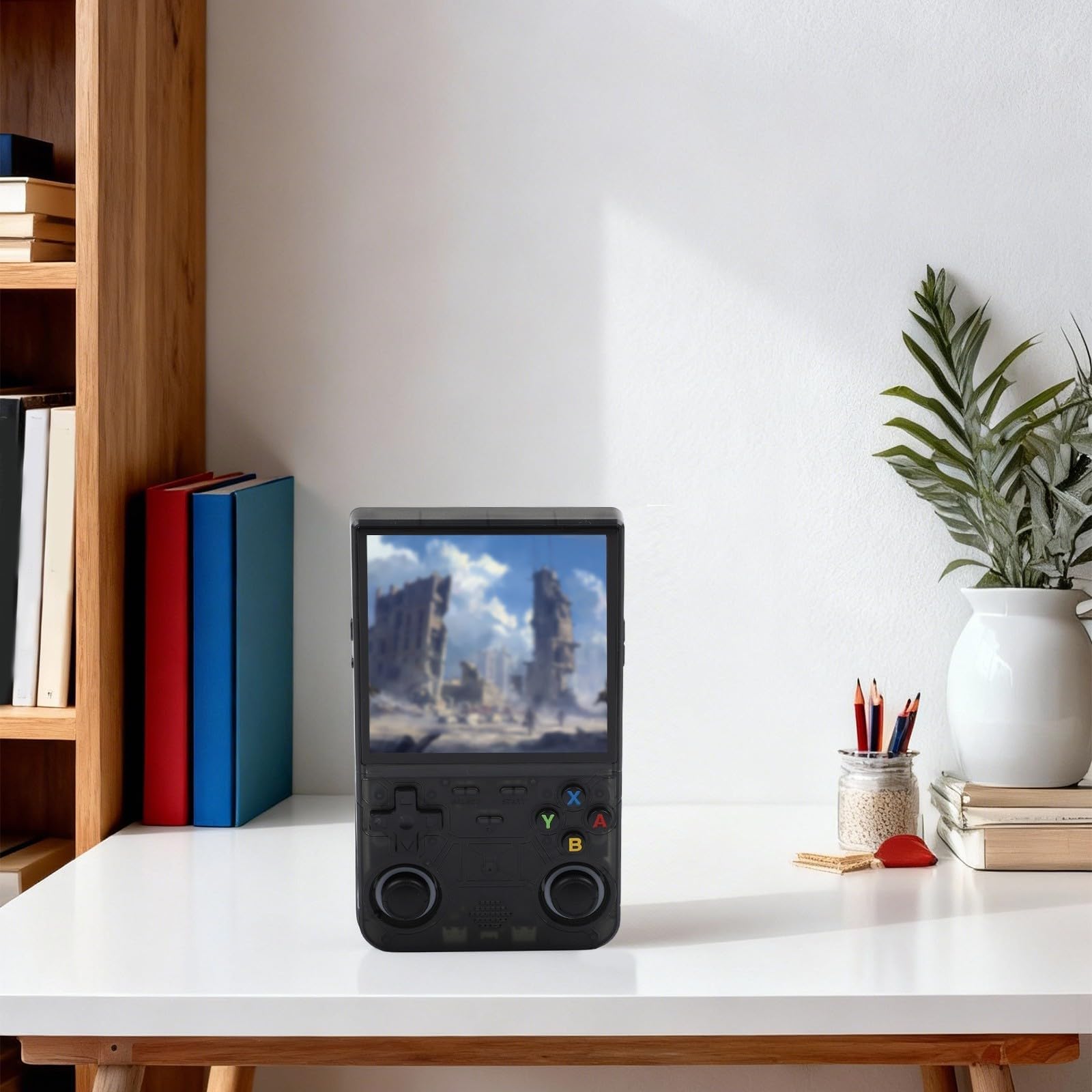 R36 Ultra przenośne urządzenie do gier z 4-calowym wyświetlaczem HD i pamięcią 128 GB do rozrywki w podróży (niebieskie, 128 G)