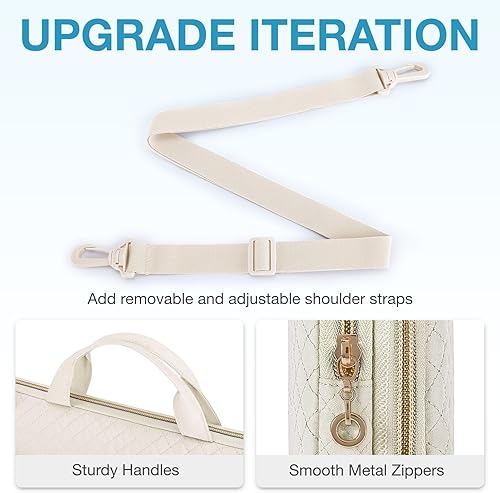 Miniatura 4 de BAGSMART Bolsa de hombro para laptop de 15.6 pulgadas, funda para laptop compatible con MacBook Pro de 16 pulgadas, HP de 15.6 pulgadas, Dell, Acer