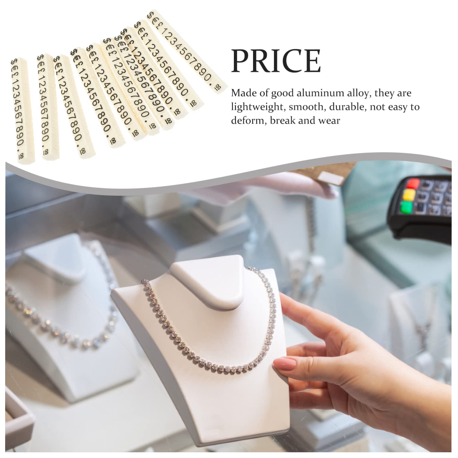 Abaodam 80pezzi Cubo Espositivo Per Prezzi Con Base Regolabile Etichette Prezzo Eleganti Per Gioielli Abbigliamento e Prodotti Cosmetici Per Negozi e Buffet