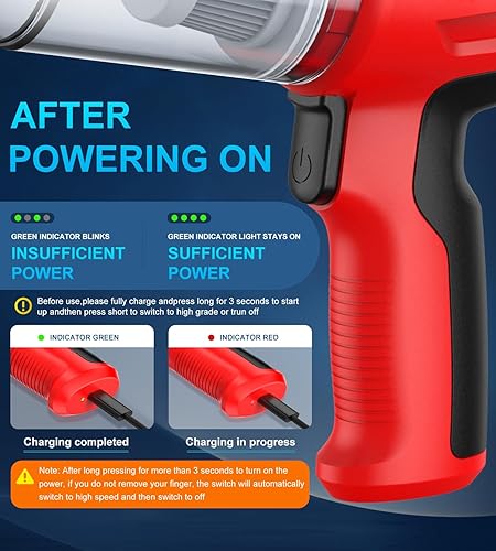 Miniatura 4 de Aspiradora portátil inalámbrica para automóvil, 4 en 1, mini aspiradora de alta potencia, 12000 Pa potente succión, plumero de aire, filtro doble,