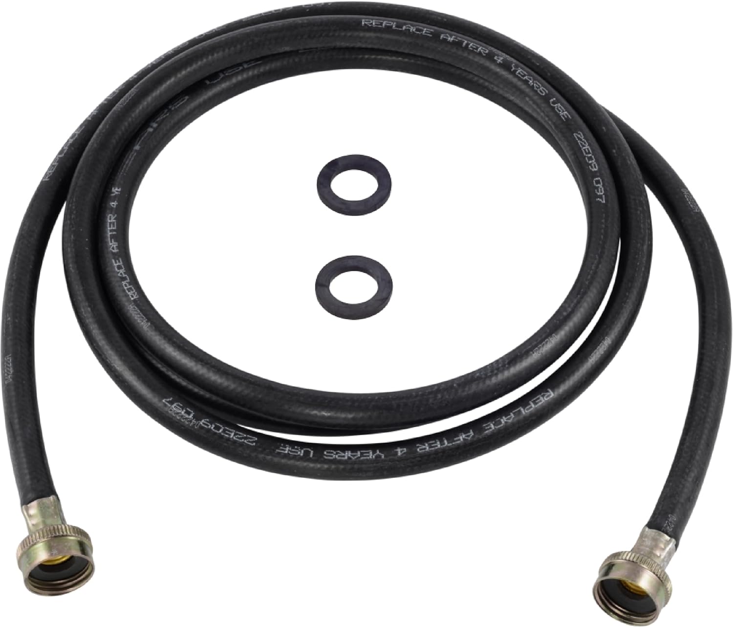 Eastman 10 Ft Black Rubber Washing Machine Drain Hose, 3/4" FHT Connector, Model 60329N - Durable, Kink-Resistant