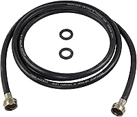 Eastman 10 Ft Black Rubber Washing Machine Drain Hose, 3/4" FHT Connector, Model 60329N - Durable, Kink-Resistant