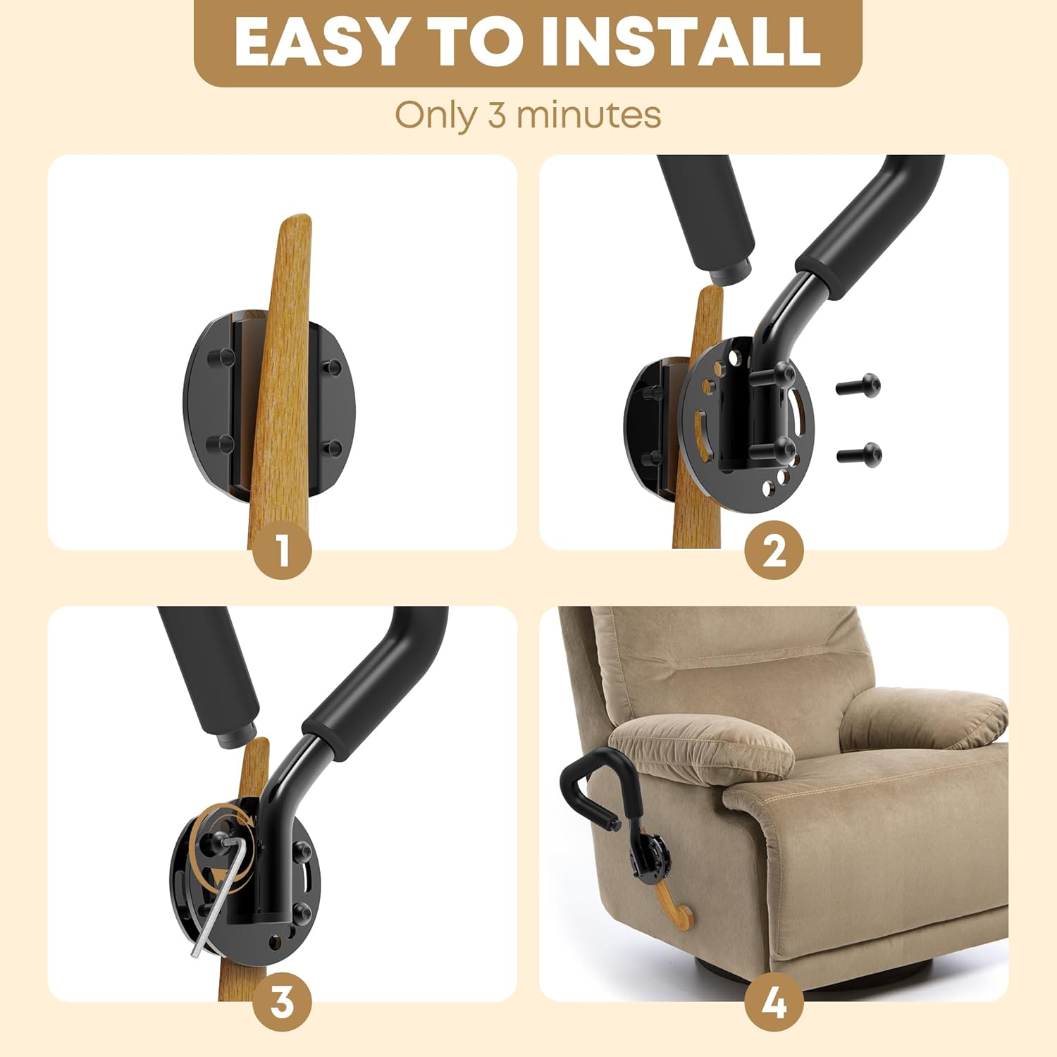 2026 New Modle Recliner Handle Extender Plus, Recliner Lever Extender with Foam Pad for Added Comfort, Recliner Chair Arm Extension for Elderly, Lazy Boy Lever Extender Control Recliner Handles Easily