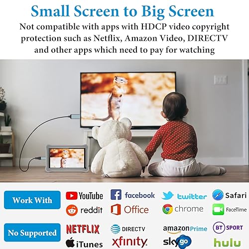 Miniatura 2 de Adaptador Lightning a HDMI  Cable HDMI para iPhone a TV  Compatible con iPhone 14, 13, 12, 11 y salida de YouTube a TV  con pantalla HD de 1080P