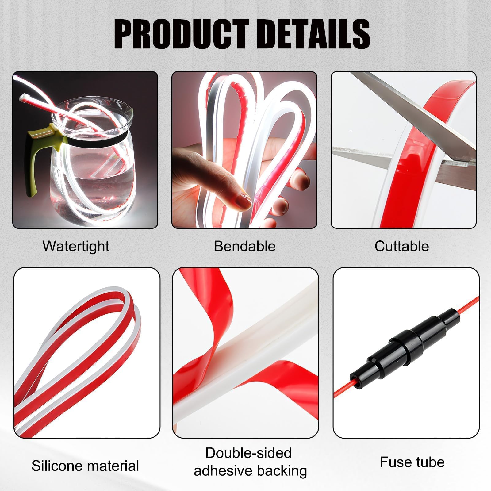 Luce LED Per Cofano Auto 160 Cm - Striscia Luminosa Impermeabile 12V Con Adesivo - Foto 3