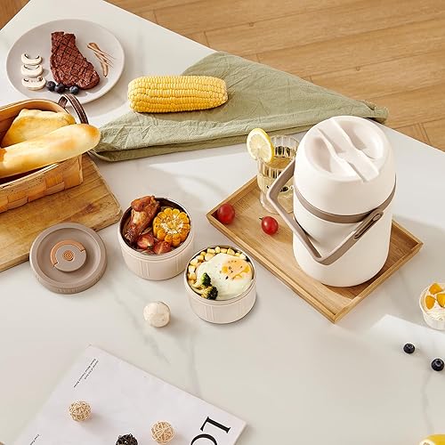 Miniatura 6 de Contenedor de comida caliente Bento de 51 onzas con aislamiento al vacío para adultos de boca ancha para sopa y comida caliente con mantenimiento