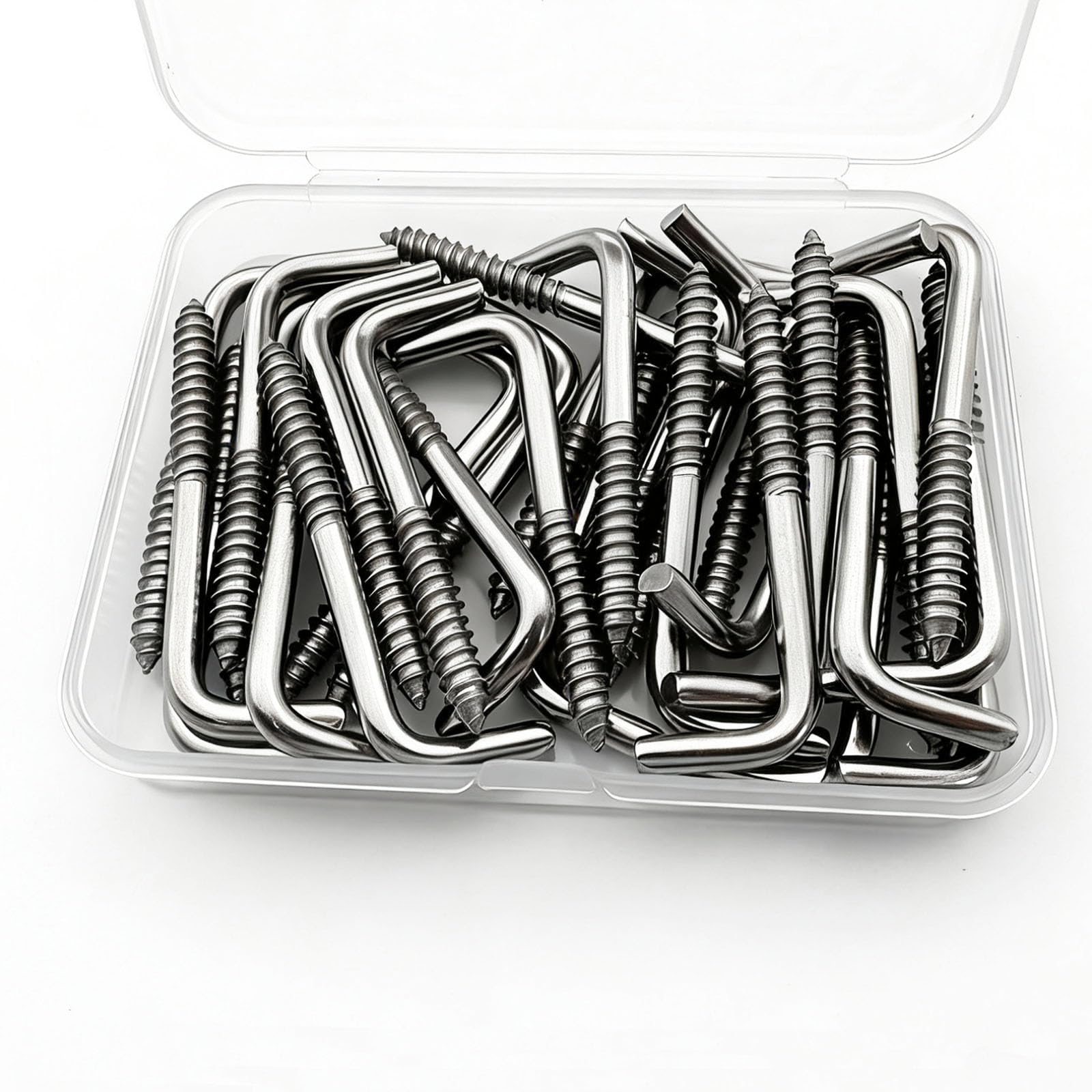 Stainless Steel Screw-In Hooks - 30 Pcs -5