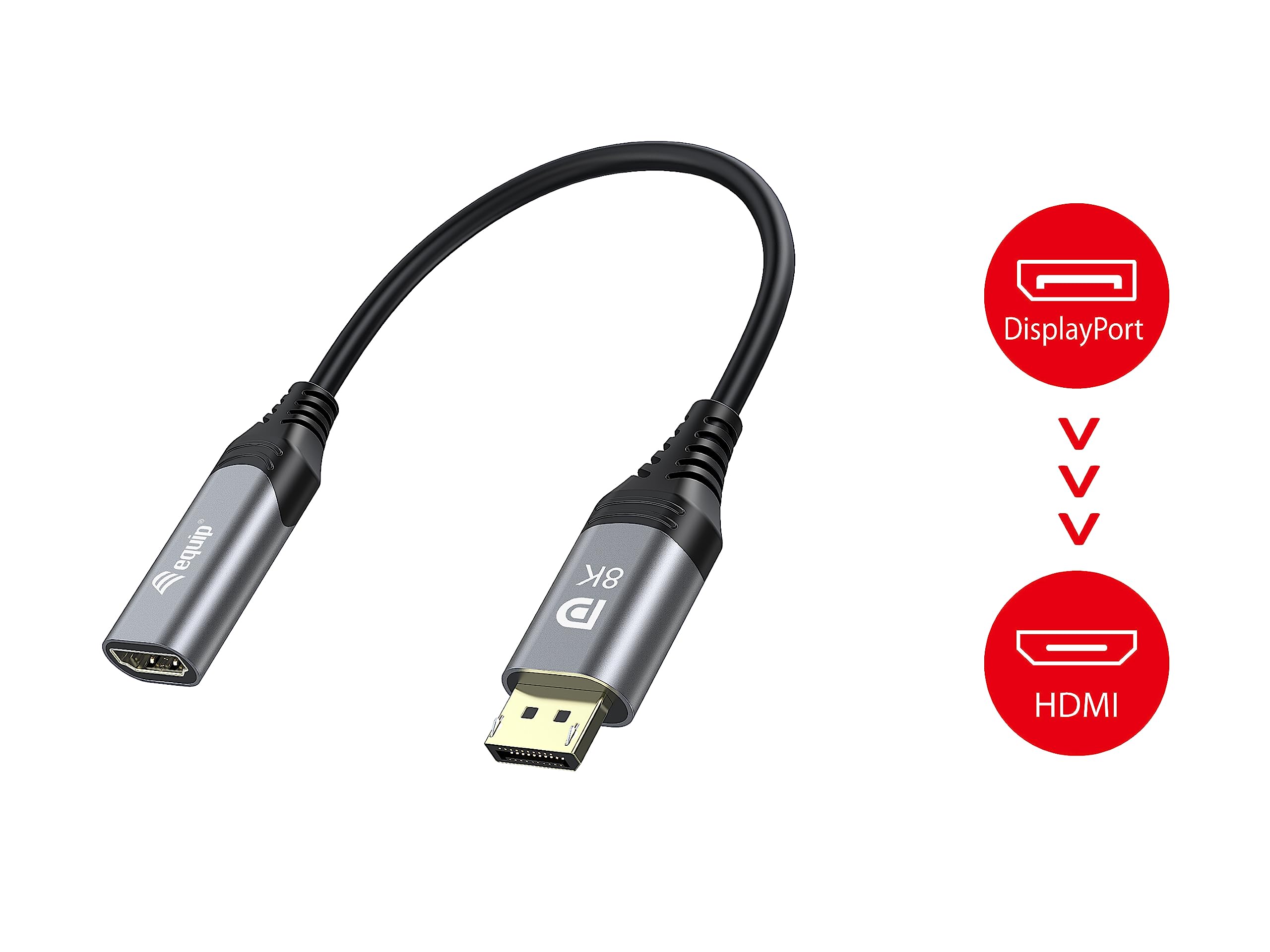Equip Adaptateur DisplayPort 1.4 vers HDMI 8K/60Hz 133446