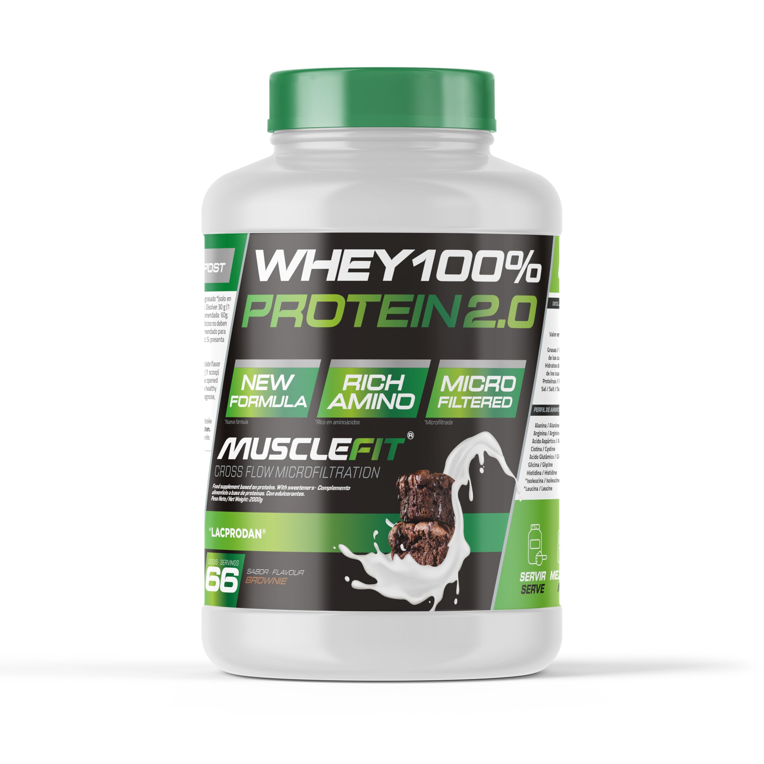 MuscleFit - Pack Whey 100% Protein 2kg Sabor Brownie + Creatina 300g