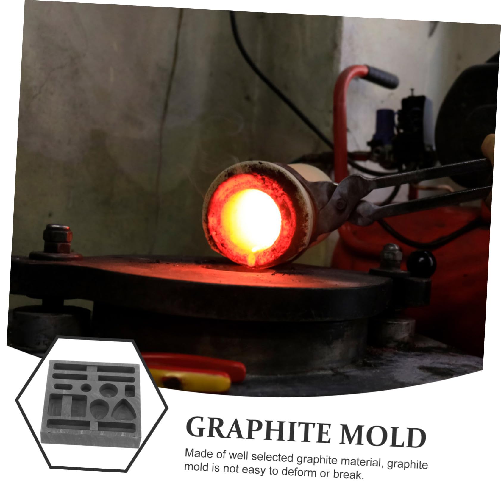 Lurrose 5stücke Graphit Barrenform Für Gold Und Silberguss Wiederverwendbare Gießform Aus Langlebigem Graphit Mit Löchern Für Metallverarbeitung Experimente Und Lehrzwecke