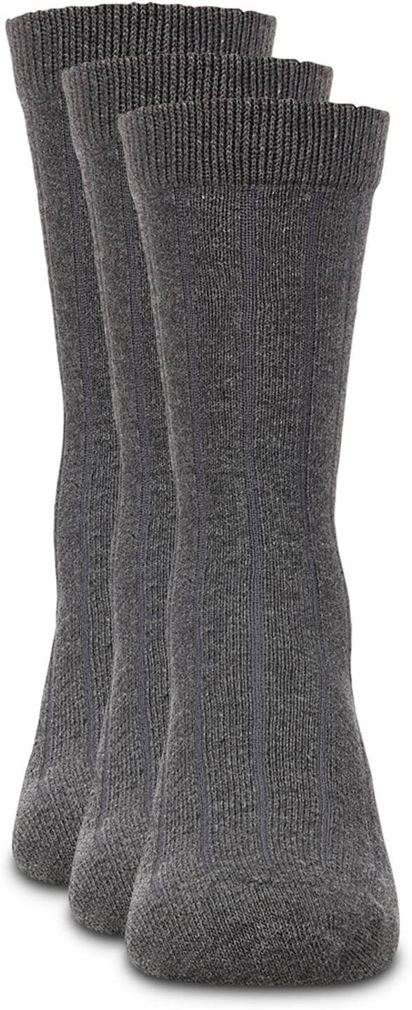 MeMoi 3 Pack Ribbed Boys Crew Socks, Cotton Blend Boys Dress Socks, Comfortable Crew Height Design - Sizes 6-14 - Image 9