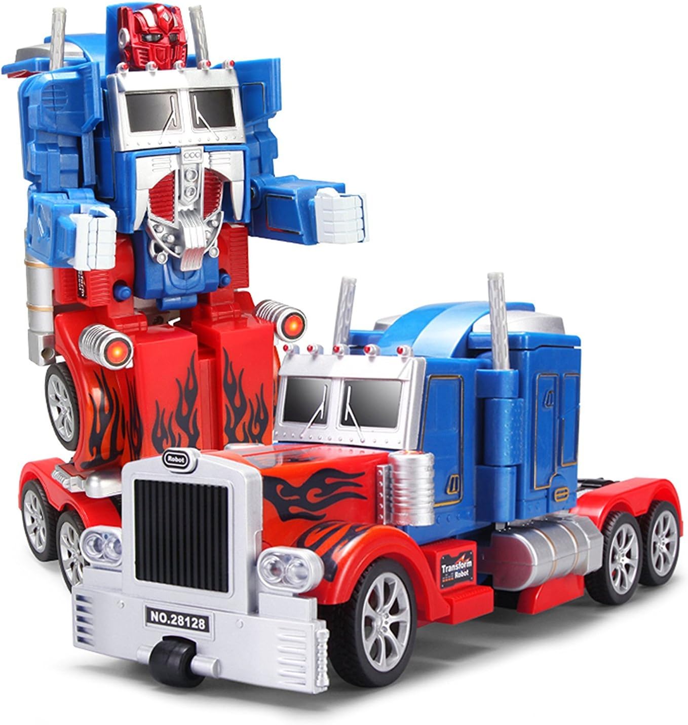 Transforming Robot Truck 2 in 1 Action Figure Red & Blue, Remote Control Fighter Toy with USB Cable. Made of Safe, Sturdy M