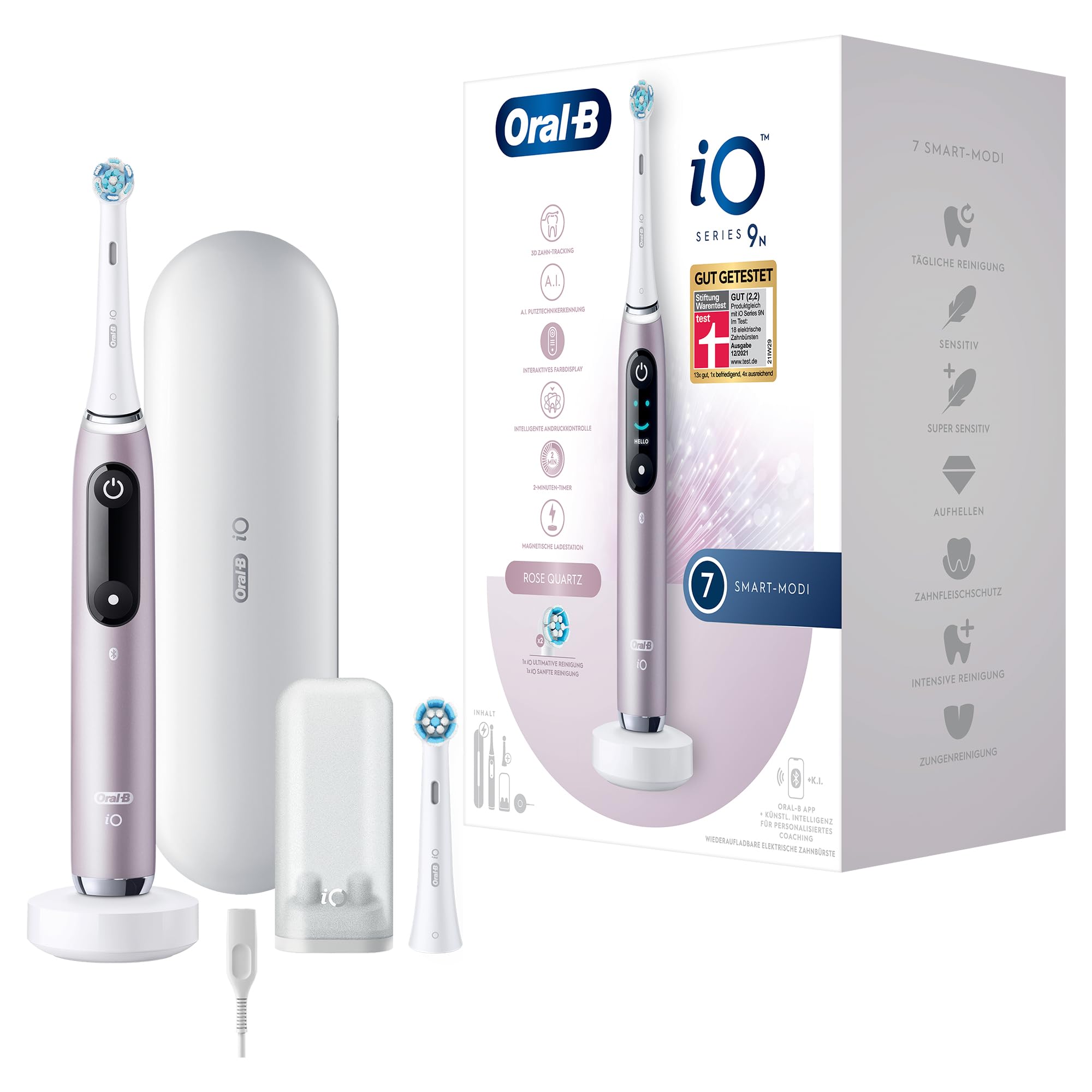 Oral-B iO Series 9N Rose Quartz mit Extra Aufsteckbürste elektrische Zahnbürste