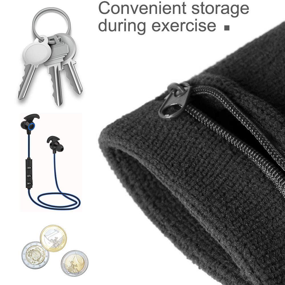 Bolsa De Muñeca Deportiva De 4 Piezas, Bolsa De Cremallera De Pulsera, Pulsera Anti - Sudor, Llaves De Almacenamiento, Tarjeta Bancaria, Auriculares, Para Fitness, Correr, Caminar