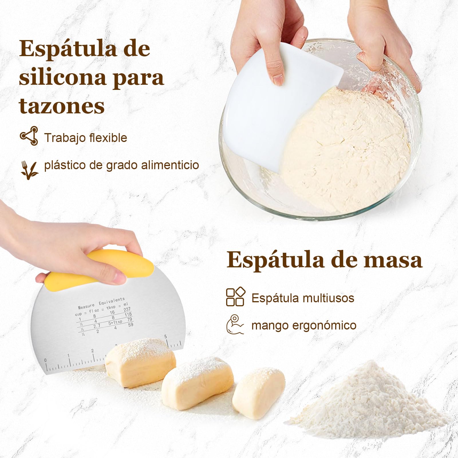 SHANNA Banetones Para Pan, 15 Piezas Kit Completo de Panadero, Cesta Fermentacion Pan de Redondas y Ovaladas, Kit Masa Madre Adecuado Para Principiantes y Panaderos (15PCS)