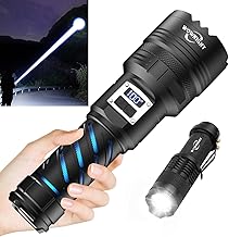 Torches LED Super Bright Rechargeable, Flashlight 1000000 Lumens Torches Battery Powered, Tactical Torch Rechargeable, Powerful Large Torch 2 Switches for Camping Dog Walking Emergency Gift