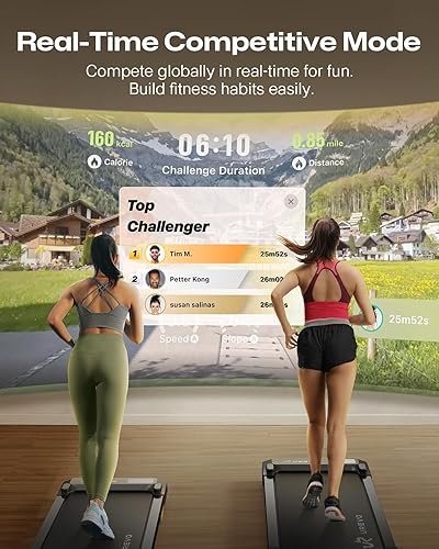 Miniatura 3 de UREVO 3 in 1 Under Desk Treadmill with Stroll Mode, Install Free Foldable Treadmill for Office with Remote, Folding Treadmill in 2s Folding