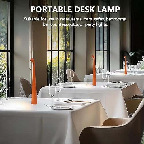 Miniatura 3 de Lámpara de mesa LED portátil de 3 niveles de brillo, batería recargable de hasta 48 horas de uso, luz nocturna para guardería, lámpara de mesita de