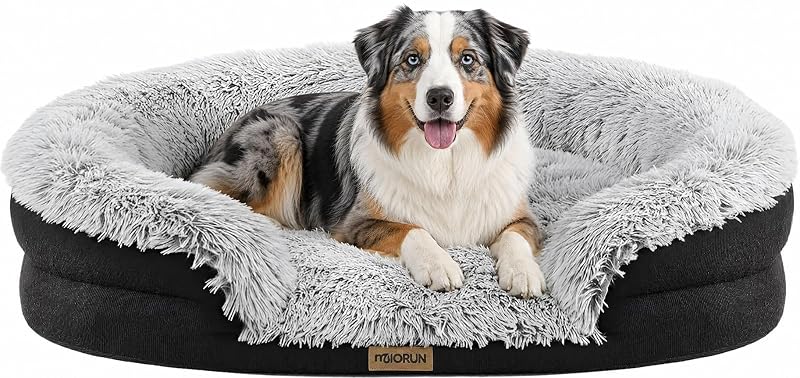 Cama para cães grande com sofá e espuma viscoelástica Miorun, tamanho L para até 31,8 kg