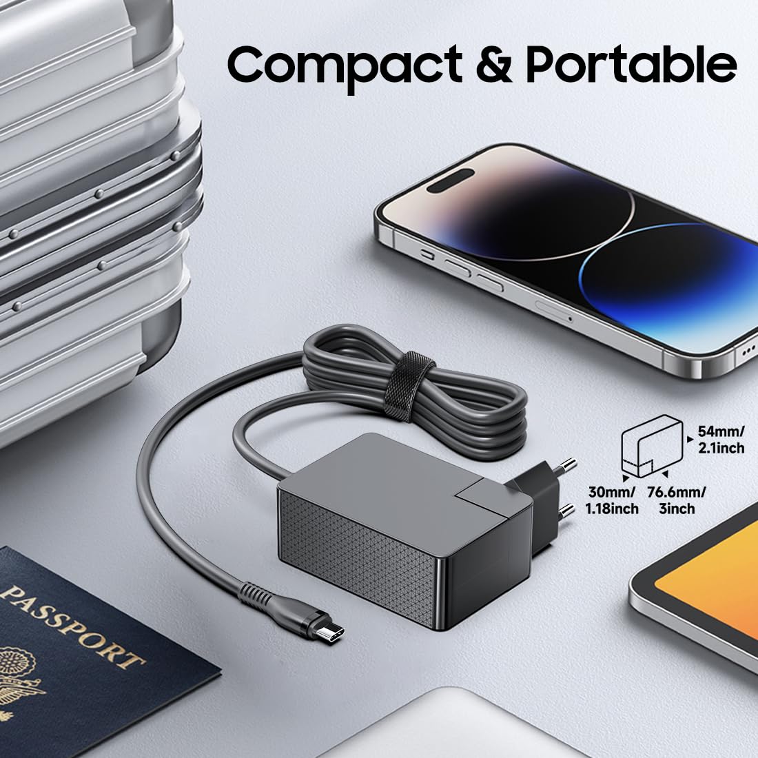 KFD Cargador USB C de 100 W, cargador rápido PD para drones DJI – Compatible con Mavic 3 Serie, Air 3, Mini, RC Pro Plus, N1 Remote, Avata, Goggles 2, V Mount batería cable de carga
