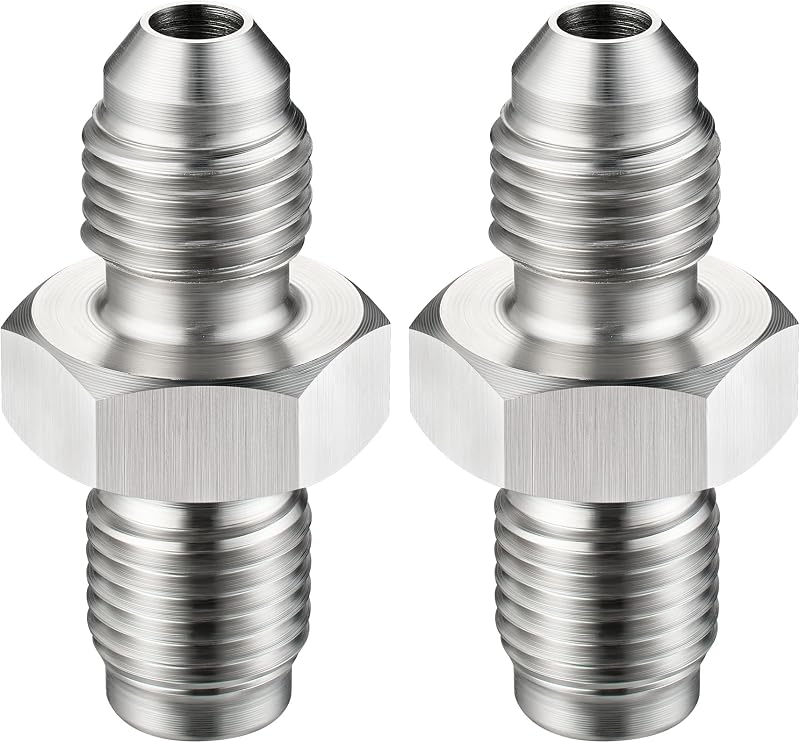 Adaptador macho 3AN para rosca 3/8-24 UNF EVIL ENERGY em aço inoxidável 304 – 2 unidades