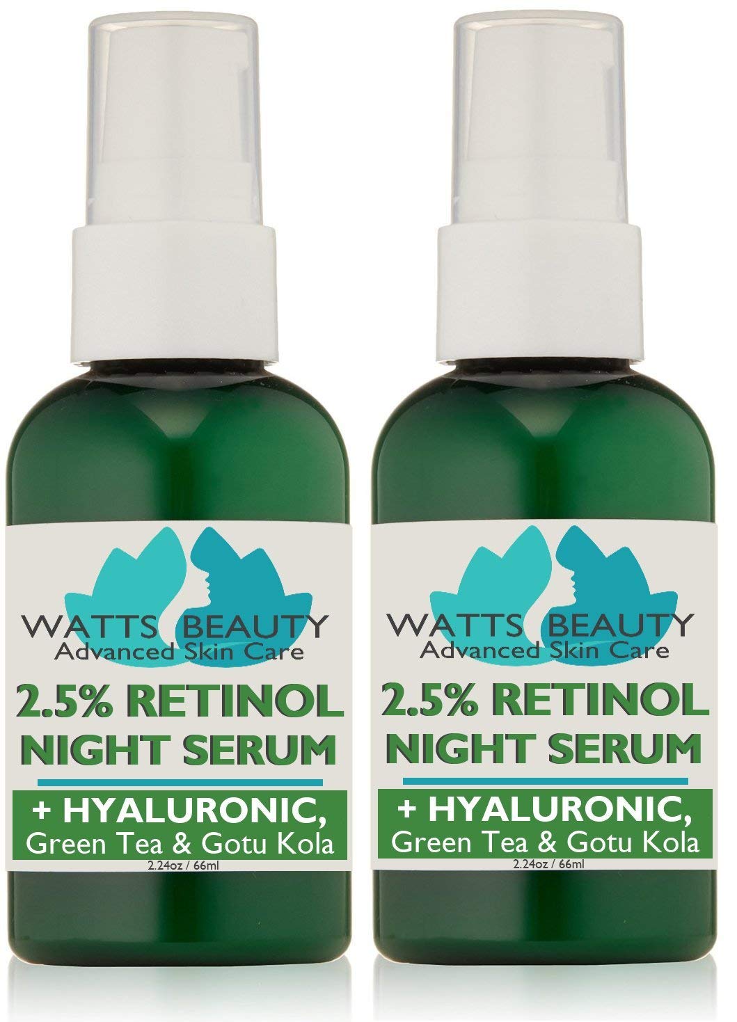Watts Beauty 2.5% Retinol Serum Enhanced with 50% Hyaluronic Acid - Anti Aging Retinol for Fine Lines, Wrinkles, Blemishes, Large Pores &amp;amp; More - No Parabens, No Animal Testing or Ingredients 4.48oz
