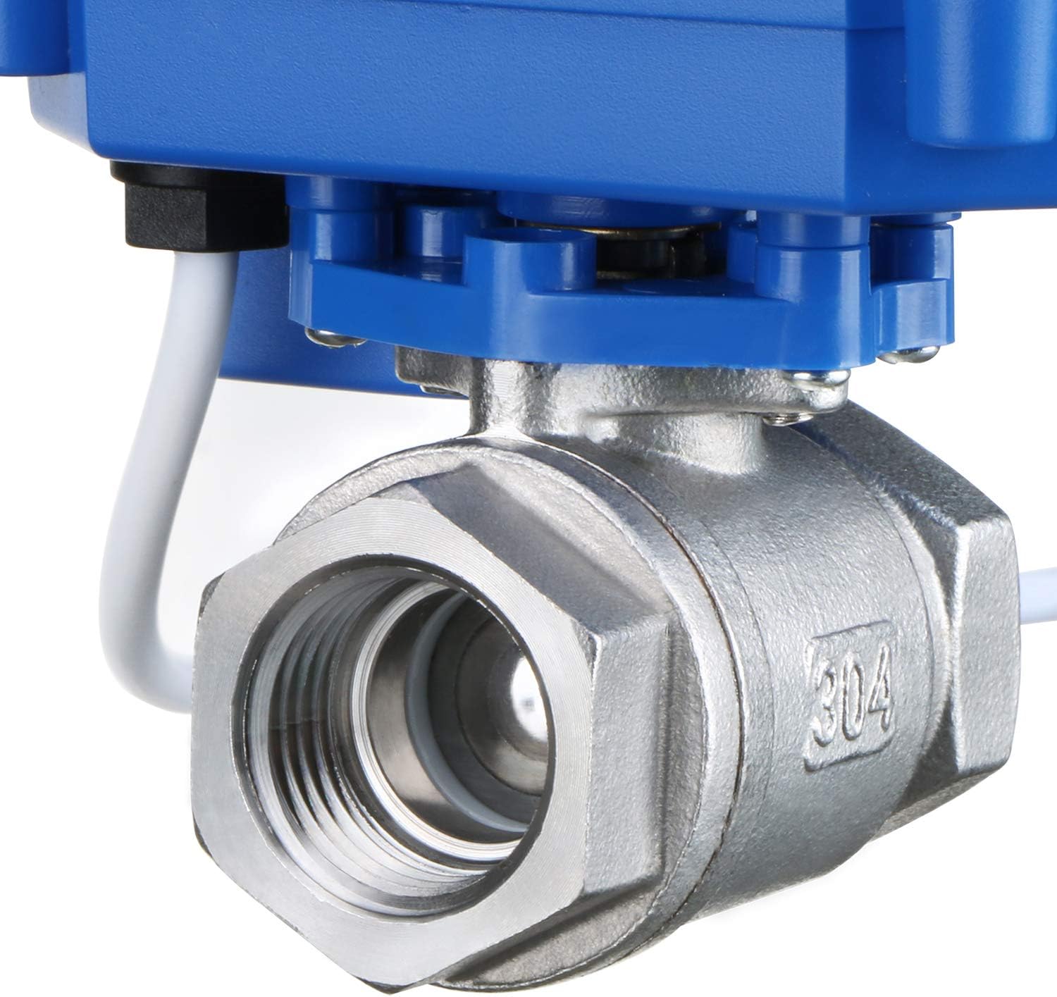 U.S. Solid Motorized Ball Valve- 1/2" NSF Certified 304SS Ball Valve with Manual Function, Full Port, 9-24V AC/DC and 2 Wire Auto Return Setup