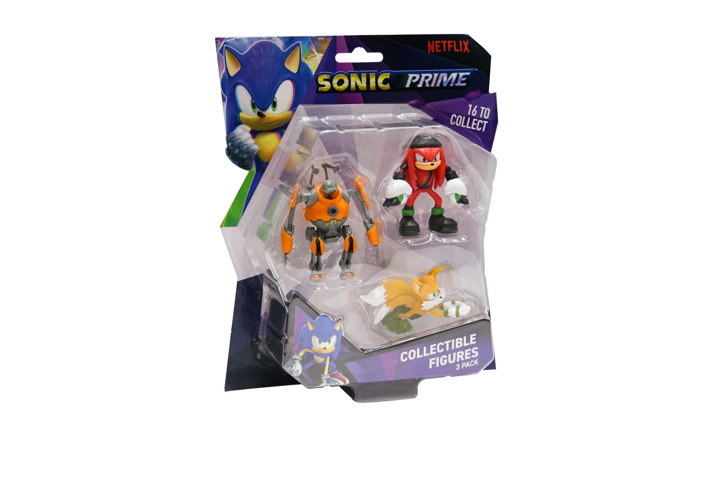 BANDAI Sonic Prime Collectable Figures 3 Pack Set 1 | 6.5cm The Hedgehog Models Based On Netflix TV Show Toys Make Great Gaming Merchandise For Adults And Kids (PM2020A)