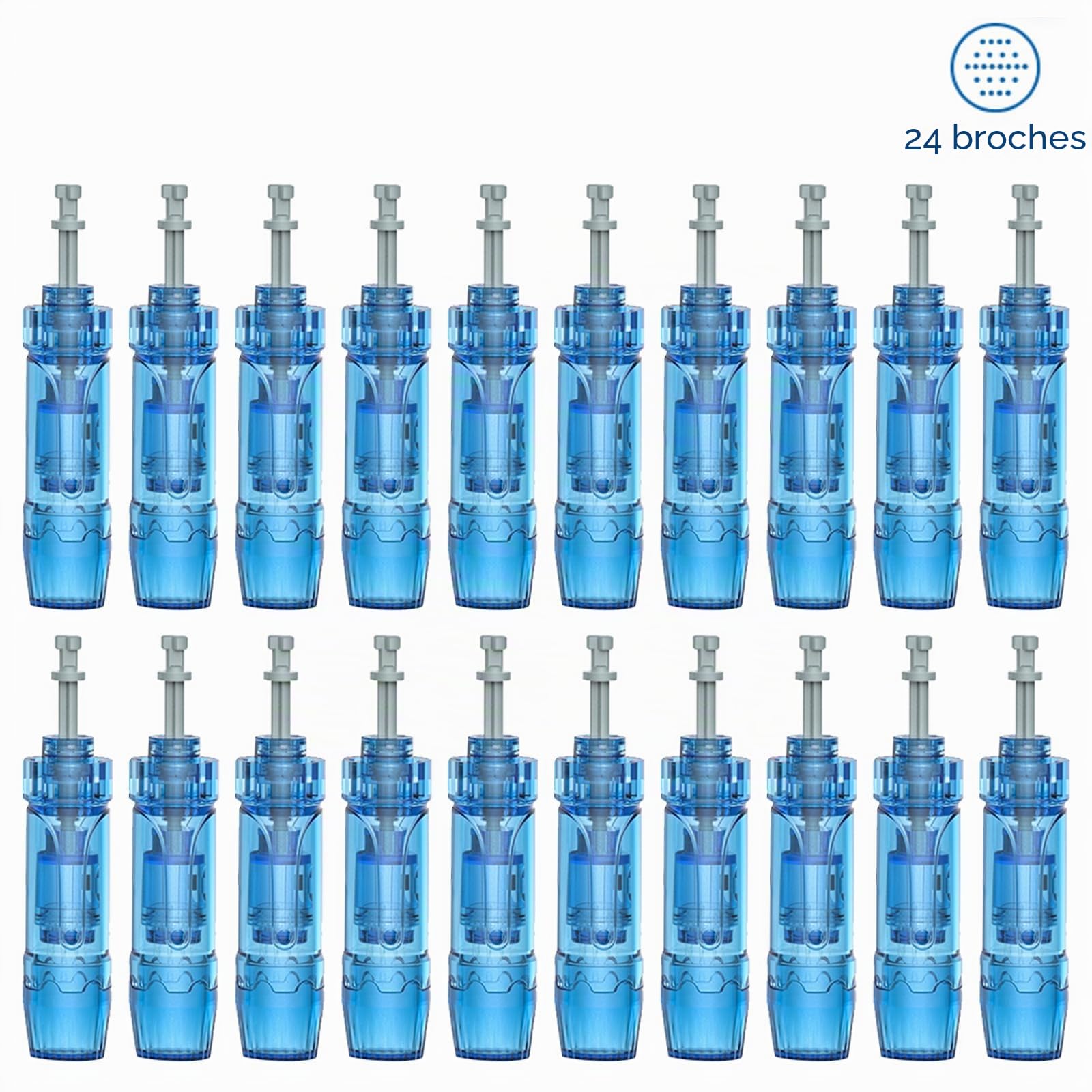20 Pièces Dr. Pen Cartouches 24 Pins - Cartouche d'Aiguille de Rechange Originale pour Stylo de Microneedling - Pour Dr. Pen Ultima A8S M8S A9 Microneedling Stylo Derma Électrique (24Pins, 20PCS)