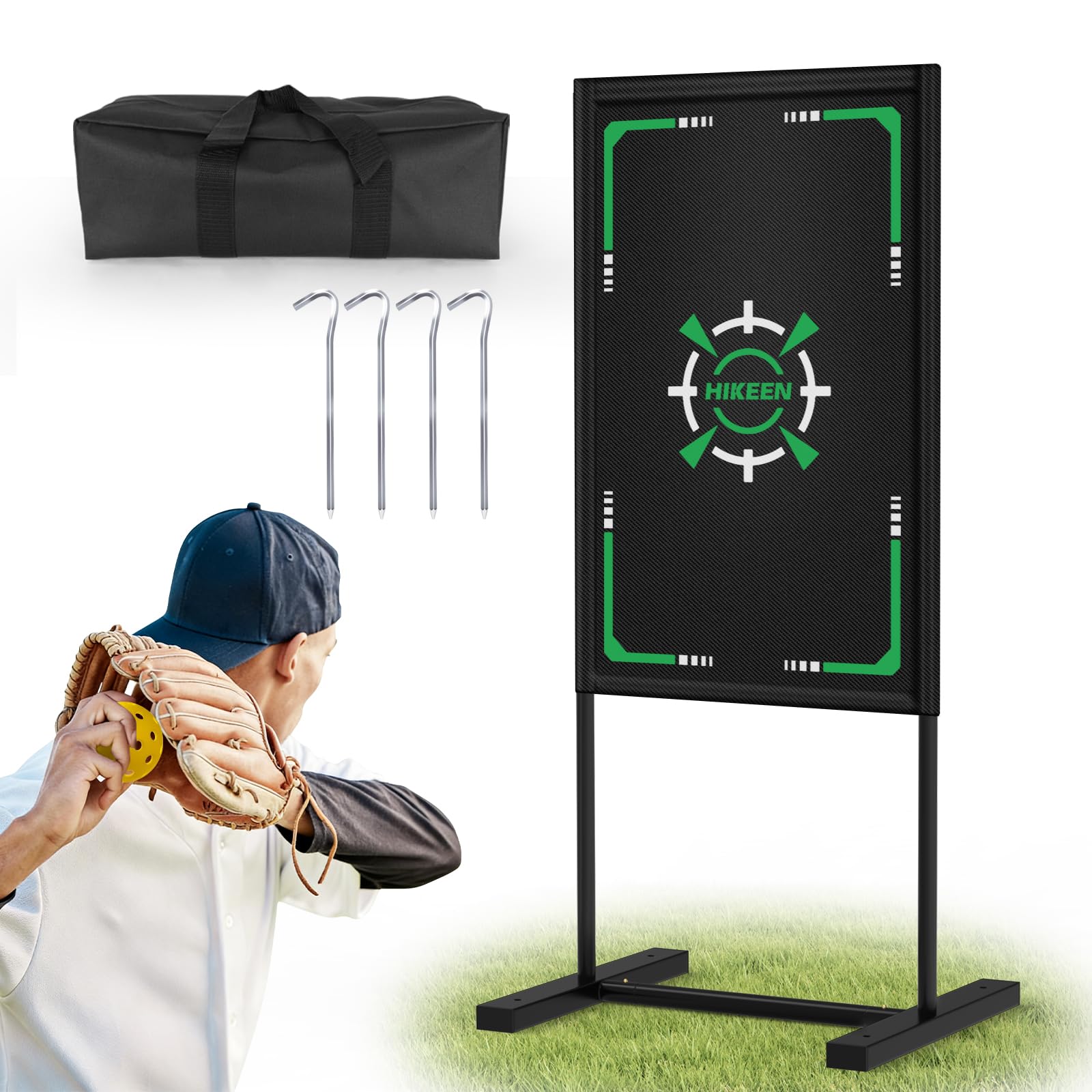 Photo 1 of Hikeen Baseball Strike Zone Target for Plastic Balls-Premium Metal Frame,Compatible with Wiffle Ball and Blitzball Pitching Target Easy to Set Up & Assemble