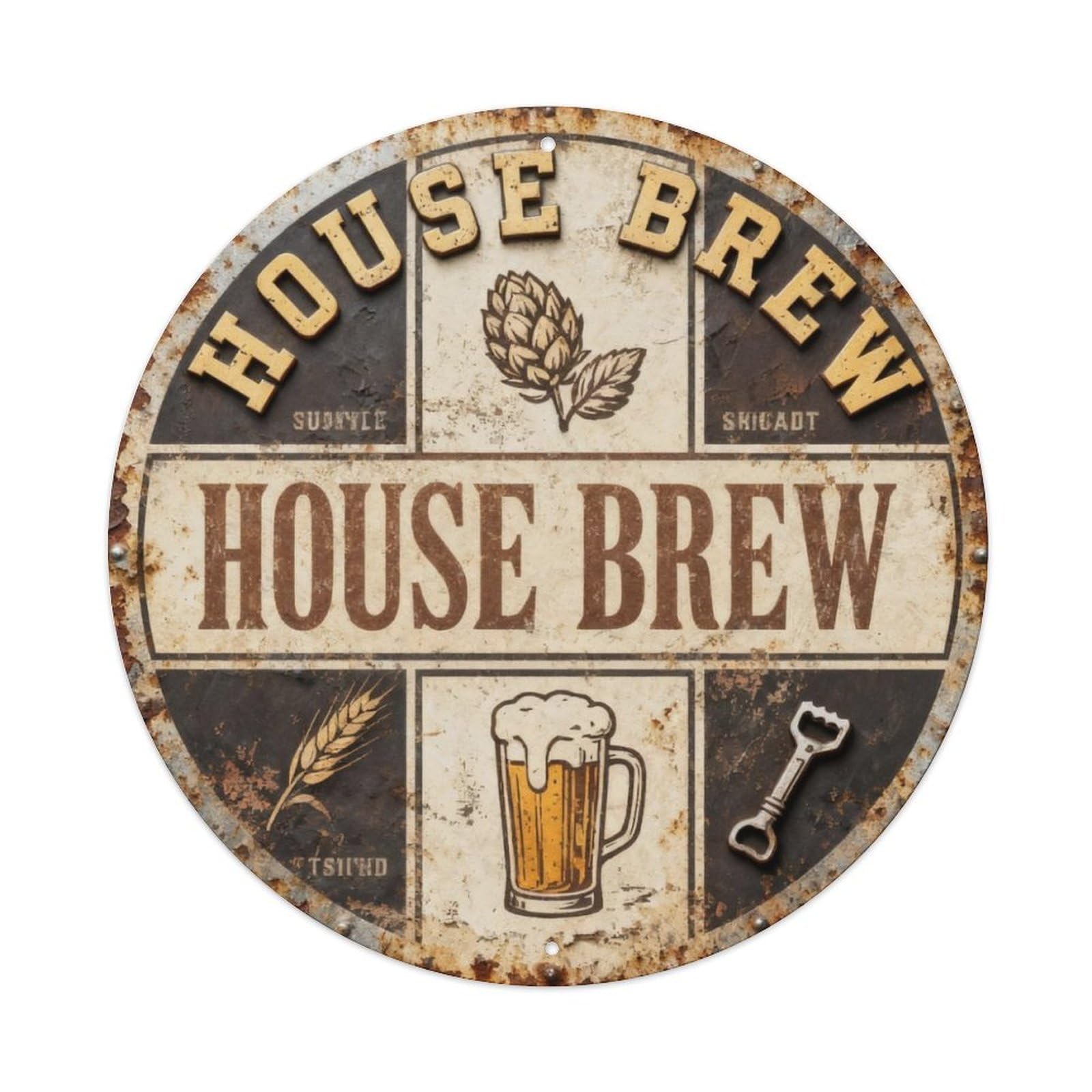 House Brew Metal Tin Sign Plaque