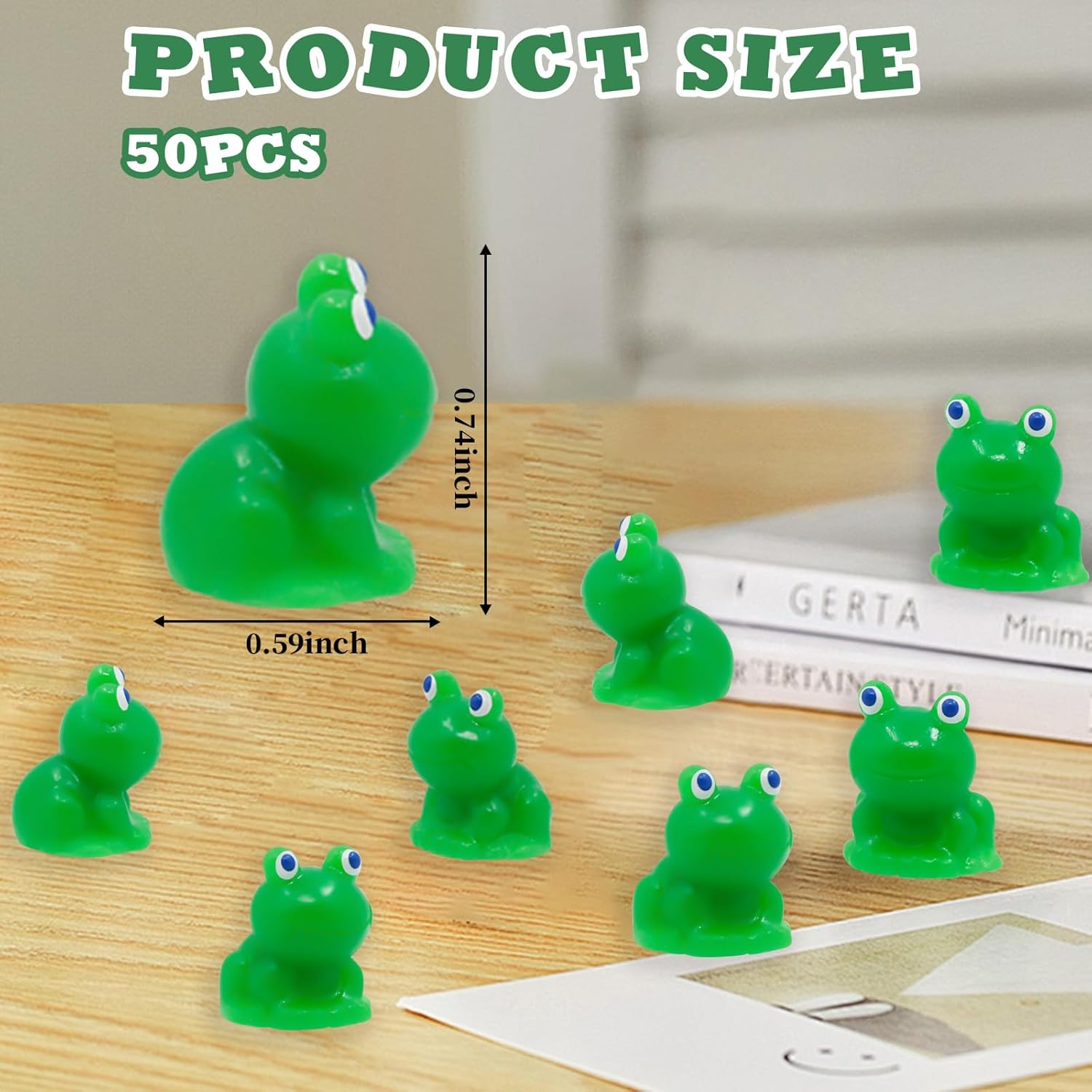Exasinine 20 Pcs Resin Mini Frogs Green Frog Miniature Figurines Animals Model Fairy Garden Miniature Moss Landscape DIY Terrarium Crafts Ornament Accessories for Home Décor - Image 2