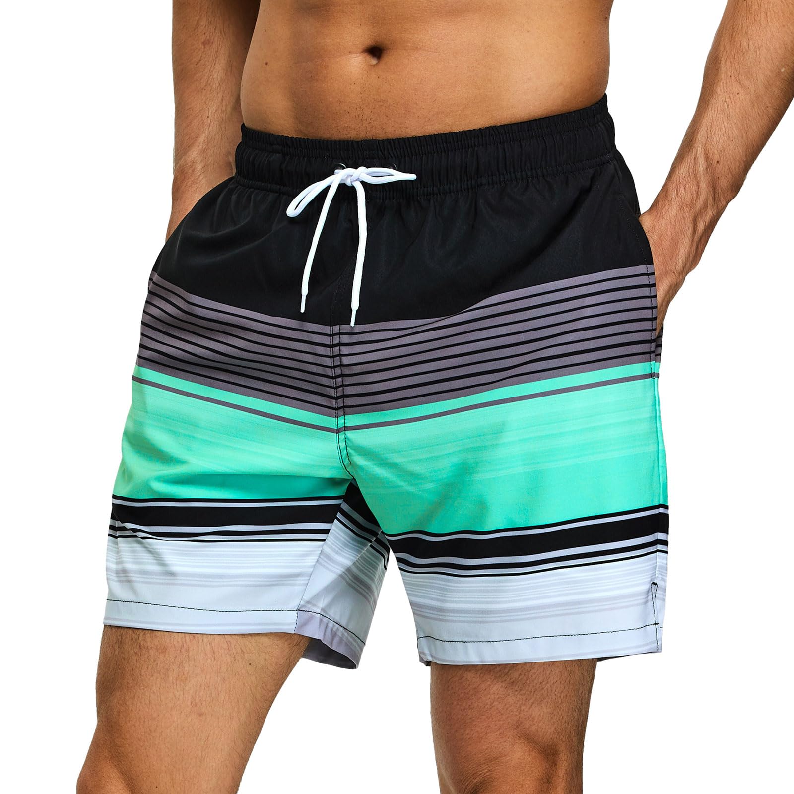 TMEOG Costume Uomo Mare Pantaloncini Casual, Costumi da Bagno Uomo Surf Lungo Costume da Spiaggia Piscina Pantaloncino Estivo con Tasche e Coulisse Regolabile