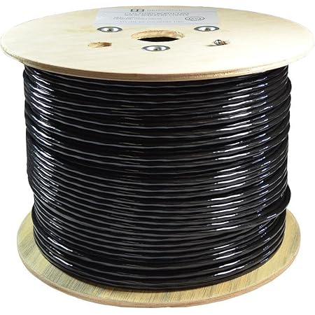 TechCraft Câble Réseau Extérieur Cat6a (600MHz) Direct Burial CMX Noir 1000' main image 0