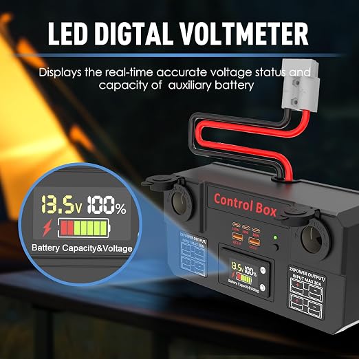 Caja de control de energía portátil 12V con conector Anderson miniatura 7