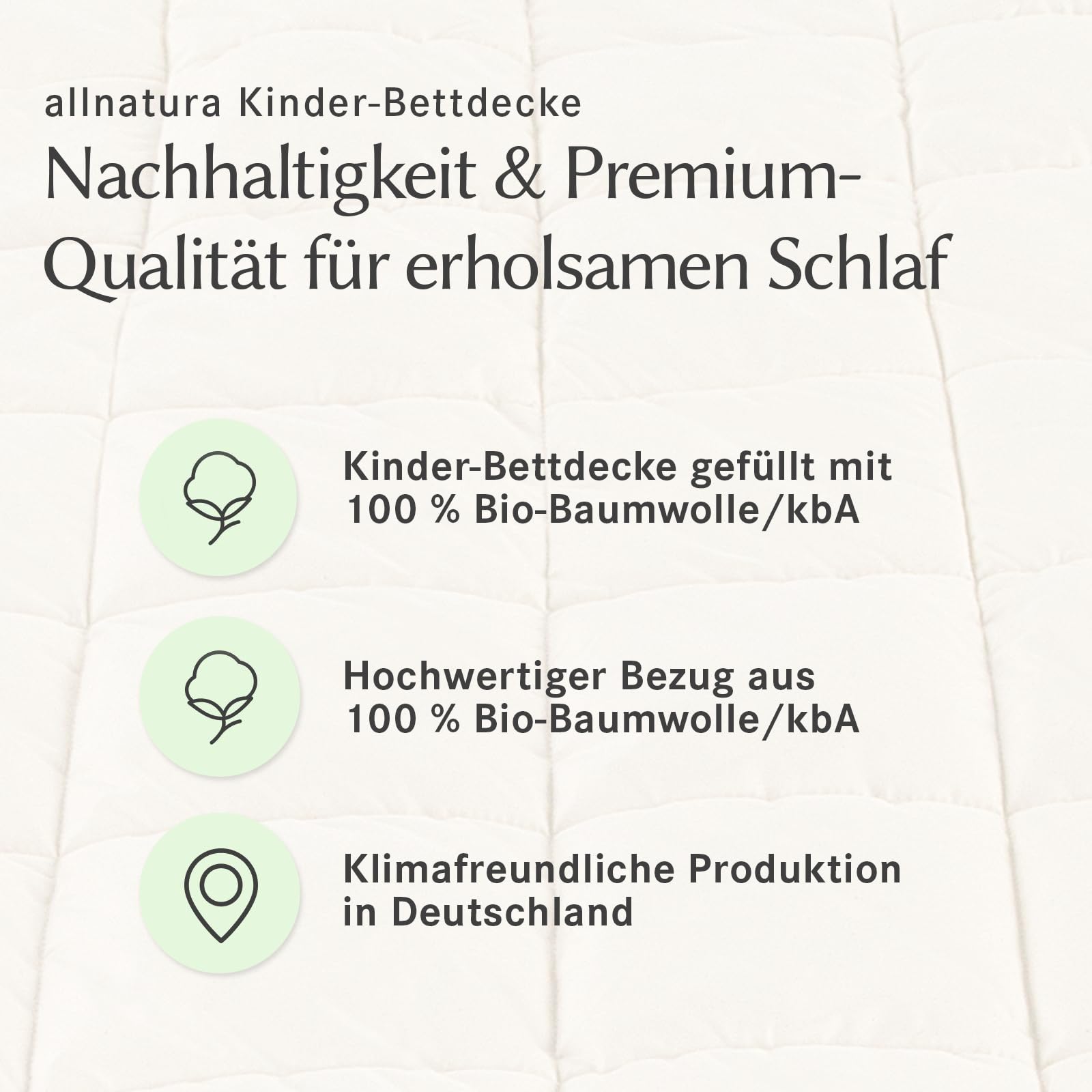 allnatura Kinder-Bettdecke Cotona 80x80 Duo - Wärmeisolierende Bio-Baumwolldecke für Babys & Kleinkinder, allergikerfreundlich & vegan - Perfekt als Duo-Decke für Kinder- und Reisebetten