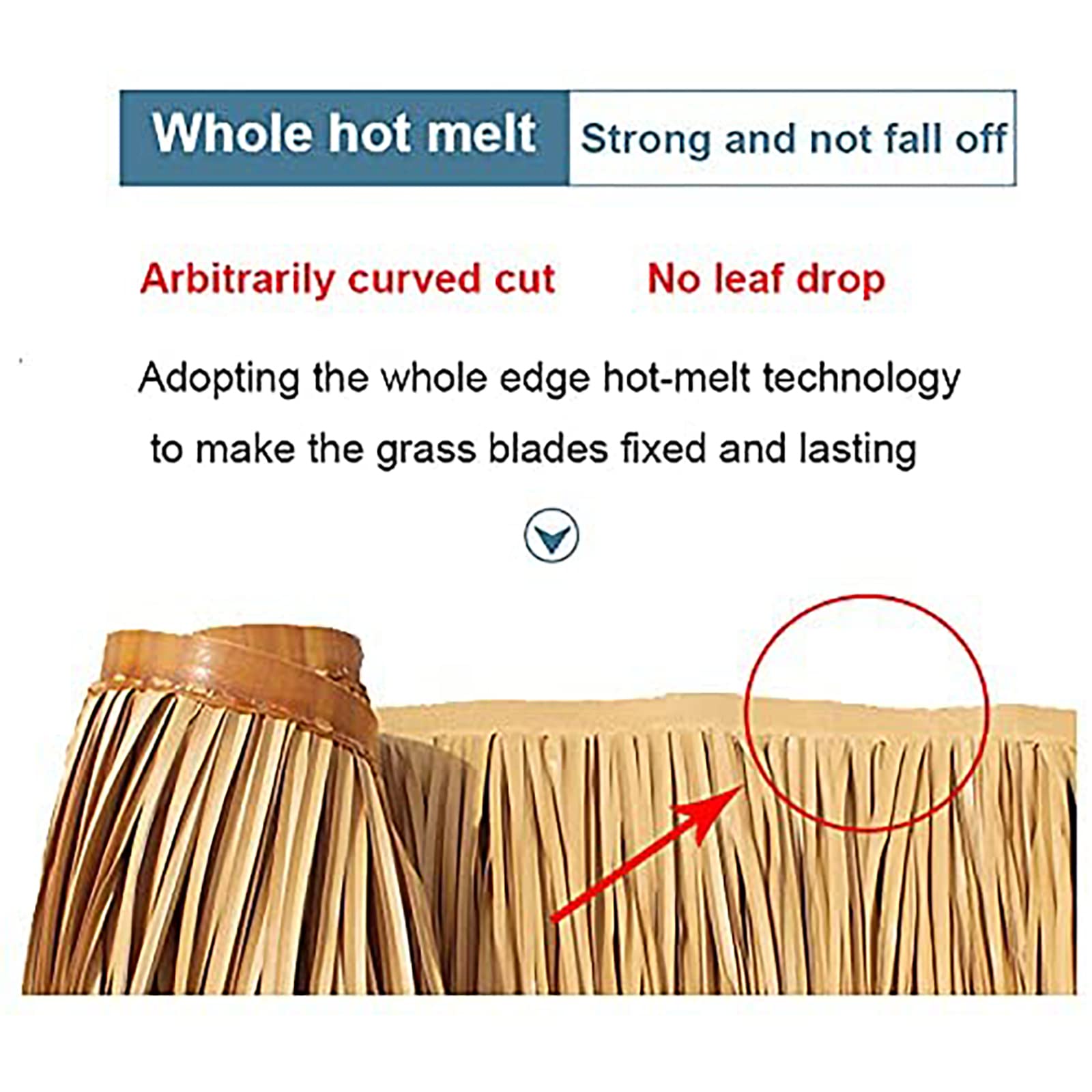 Toit De Chaume Tuile Palmier Coureur Rouleau Plastique Paille en PE Toiture Décorative Couvre-Paille pour Les Bars Tiki, Jardins, Patios, Gazebos, Murs De Maison(Size:0.5m* 10m (19.68in*32.8ft))