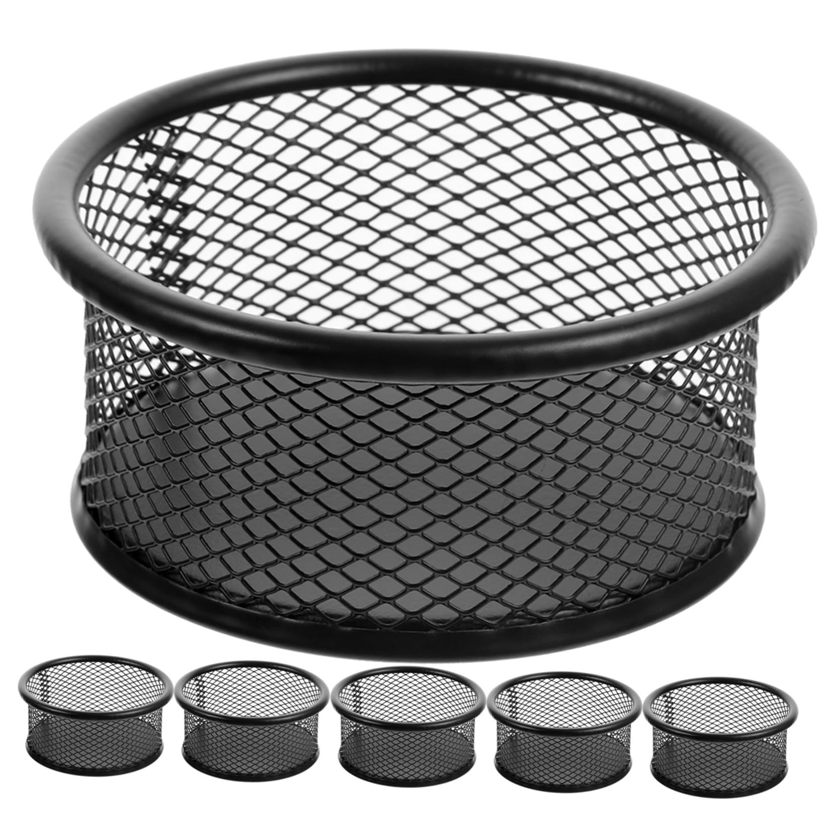 BCOATH 6pcs Metal Mesh Paper Clip Holder Desktop Organizer for Paperclips Binder Clips Items for Office Use Efficient Storage