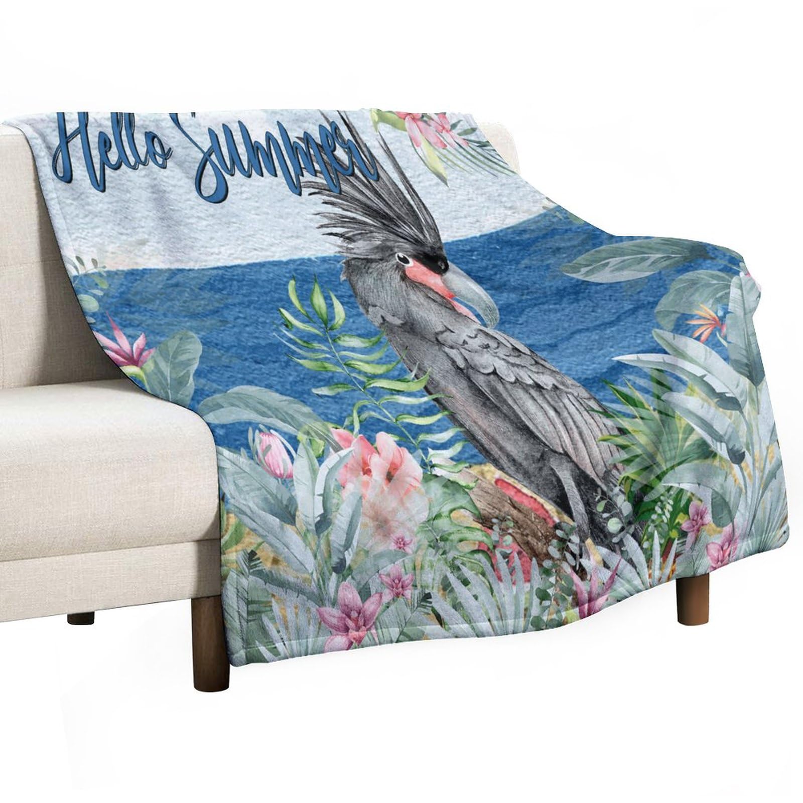 Couverture en peluche douillette Hello Summer pour soirées cocooning en famille