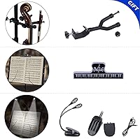 Vista 4 de Klvied Soporte de partituras profesional con colgador de violín, soporte plegable y portátil para violín con estuche de viaje, color negro