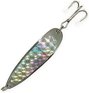 Crocodile Spoon Fishing Lures 2oz, 6 Pcs Silver Finish with 3X Strong Mustad Treble Hooks for Saltwater & Freshwater Fishing, Includes Durable Hook Set, Ideal for Tuna, & More