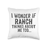Think About Me Too Ranch Dressing Funny Condiment Sauce Throw Pillow