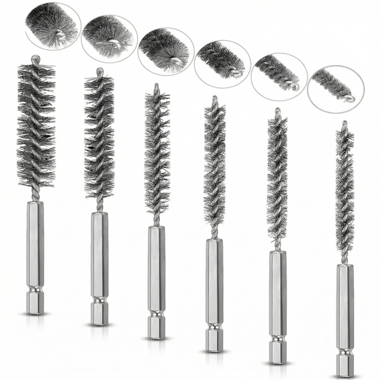 Stainless Steel Wire Bore Brush Set - Rust Removal -1 Stainless Steel Wire Bore Brush Set - Rust Removal -1