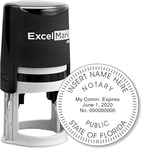 Ronda Notario sello para estado de la FloridaSello Auto entintadoCaracterísticas la vida excelmark Almohadilla de tinta para ya producto de doble