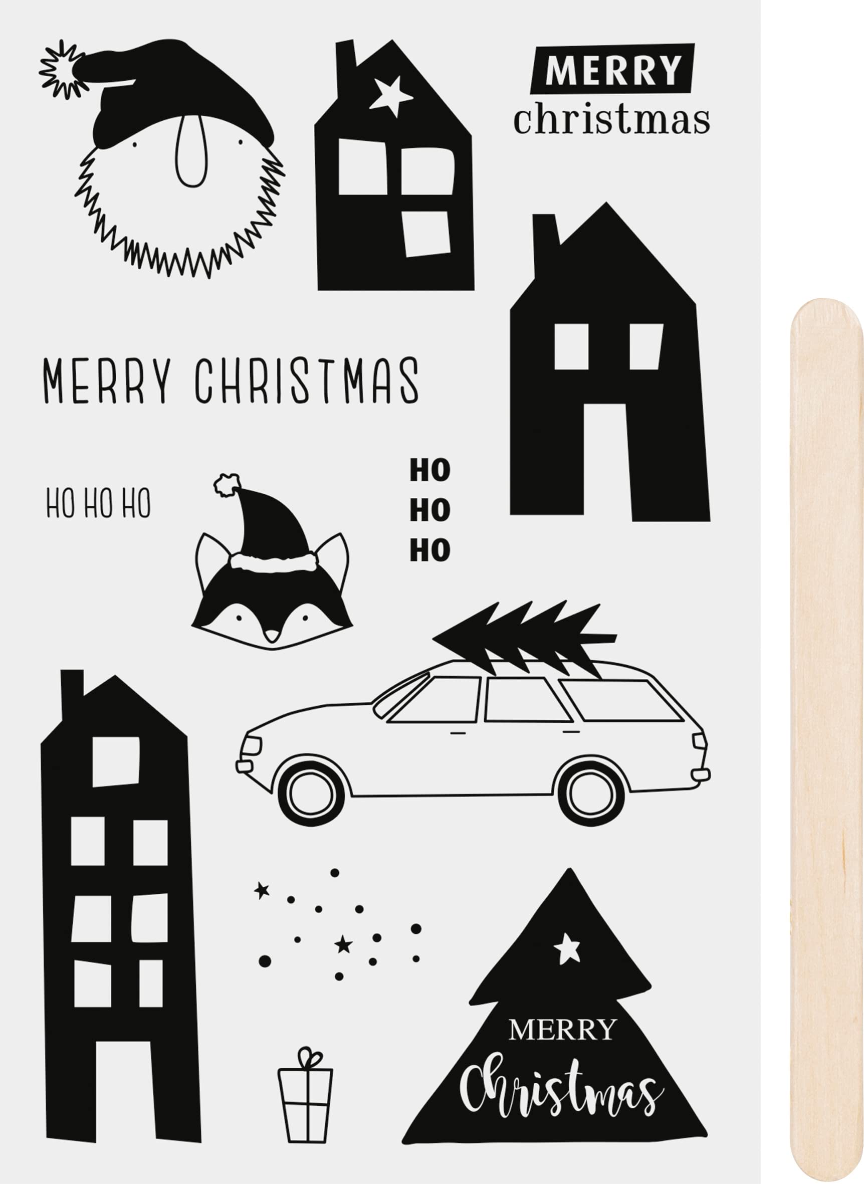 Heyda Rub-On Transfer Stickers 'Xmas' - Black