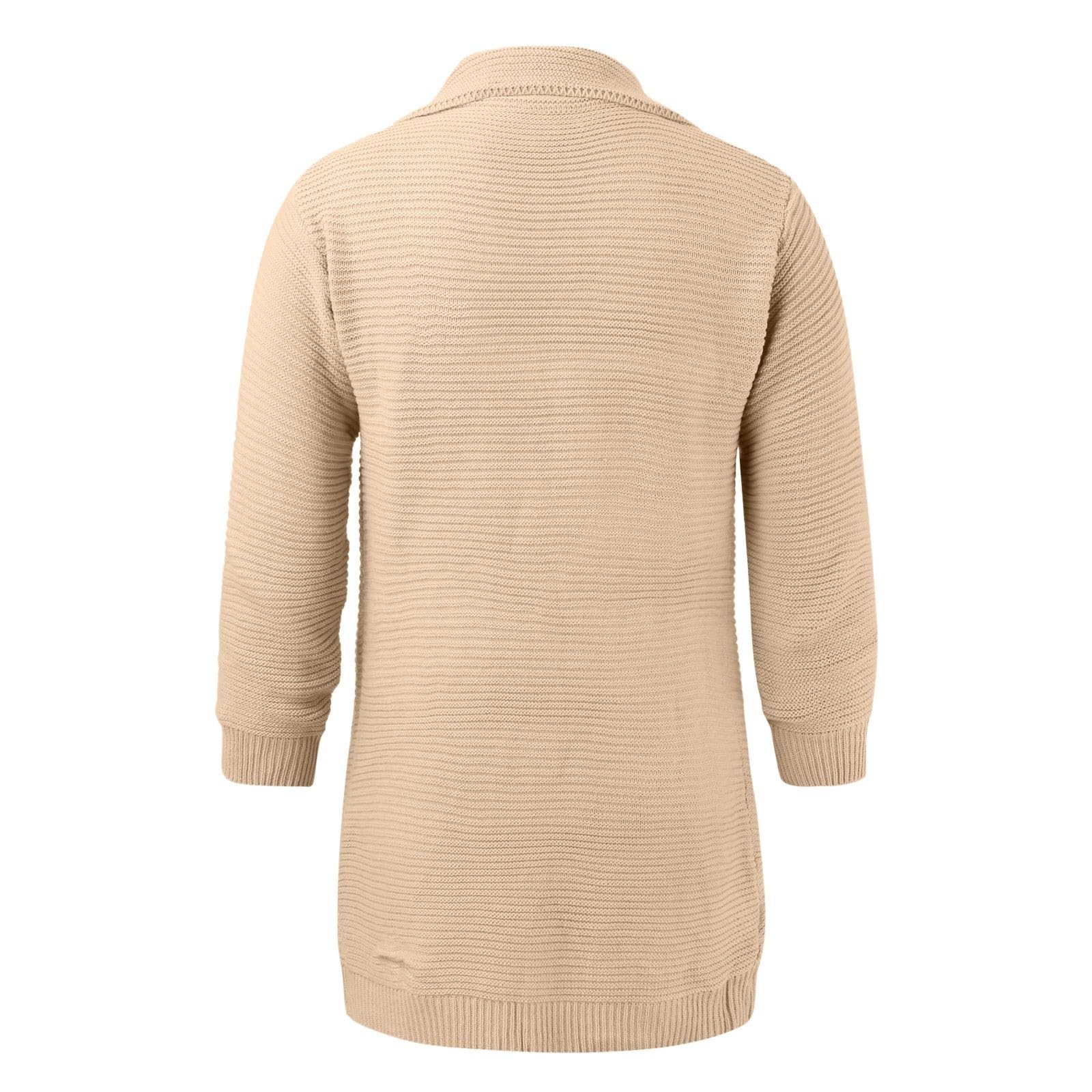 Chaqueta de punto para hombre de longitud media, color liso