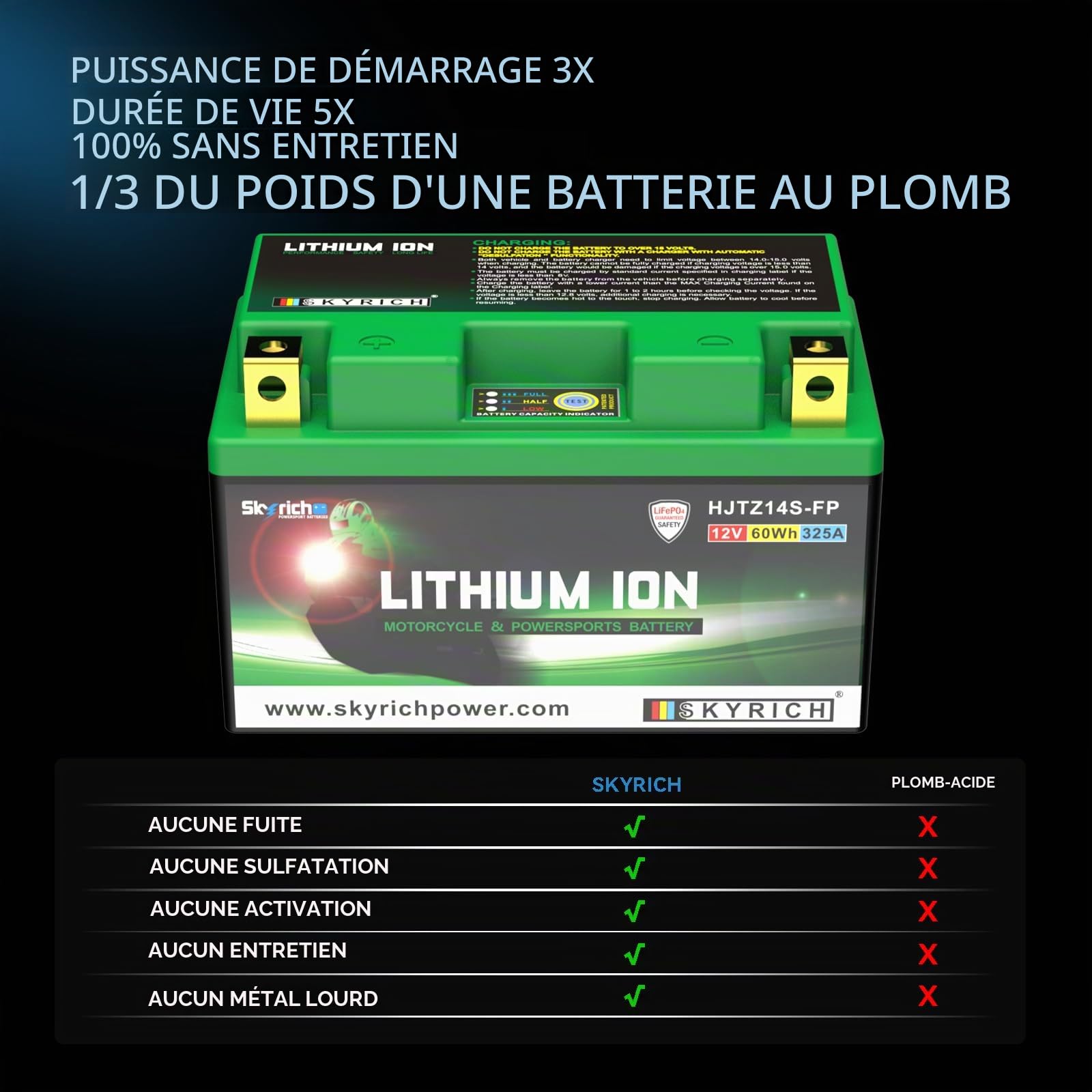 Batterie Skyrich Lithium HJTZ14S-FP