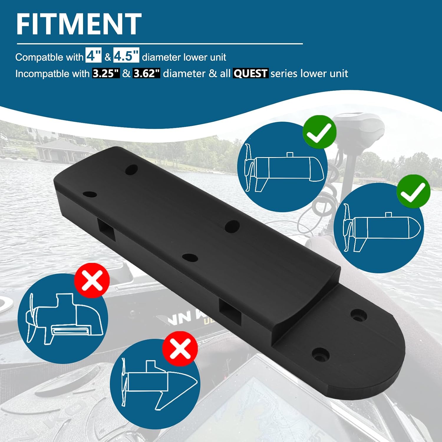 Transducer Mount for Lowrance 3-in-1 Active Imaging to Minn Kota | Industrial-grade ABS, Waterproof, Impact-resistant, Long-term use, Easy installation